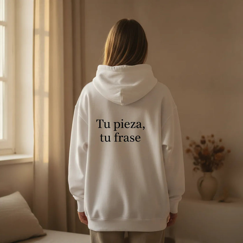 Hoodie con capucha personalizable | Tu pieza, tu frase